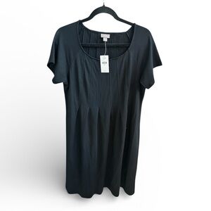 J.Jill Wearever Collection black pleated A-line dress NWT